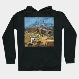 Fishing Boats Dungeness Beach Kent Hoodie